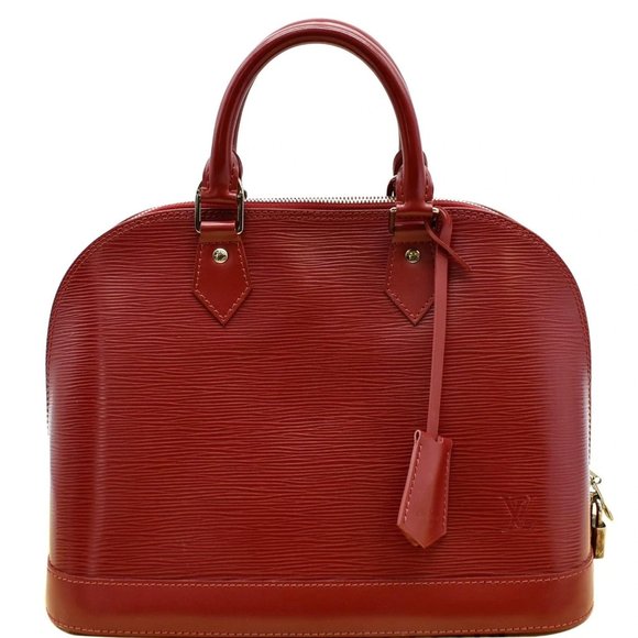 LOUIS VUITTON  Alma MM Epi Leather Satchel Bag Red - Picture 1 of 10